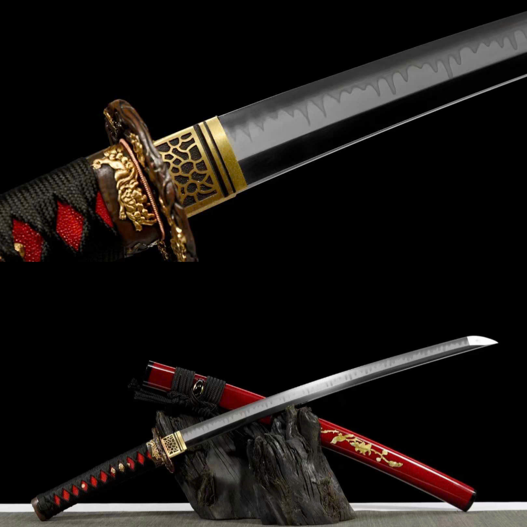 Wakizashi thép t10 / CLAY TEMPERED [MSP 37]